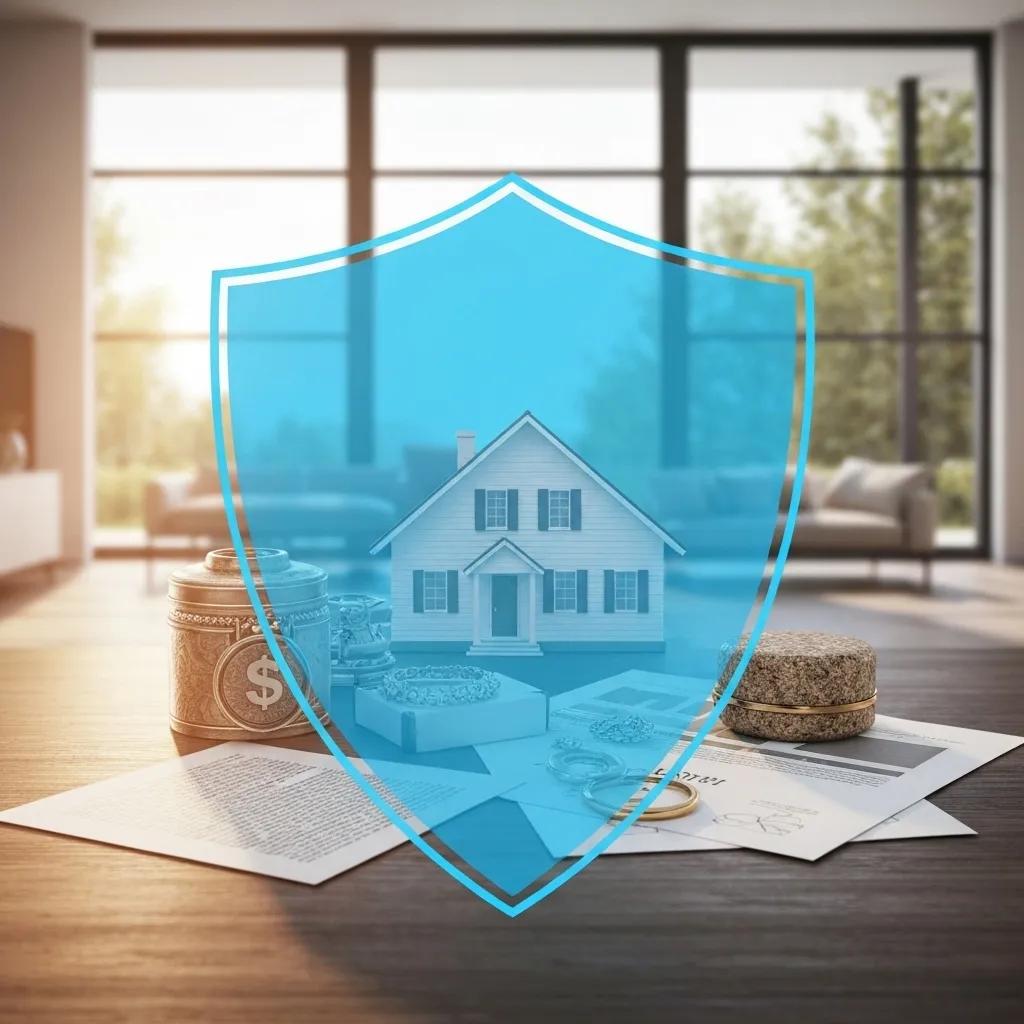 Shield protecting valuable assets, illustrating trust benefits for asset protection